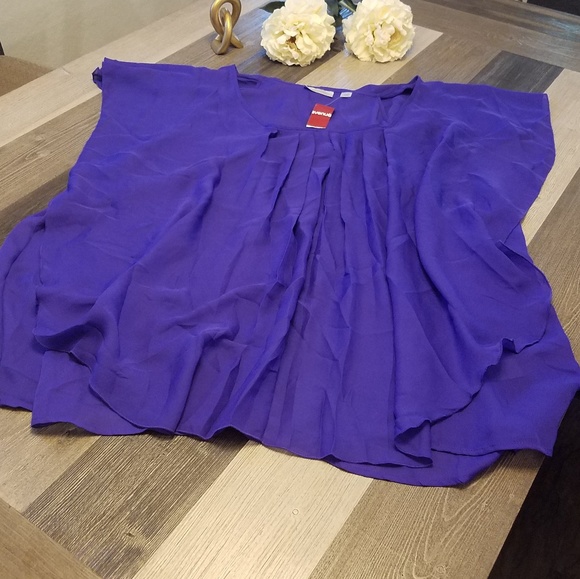 Avenue Tops - Avenue Purple PlusSize Flutter Sleevless Top 26/28